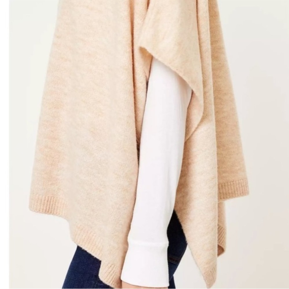 LOFT Button Neck Poncho - Picture 2 of 3
